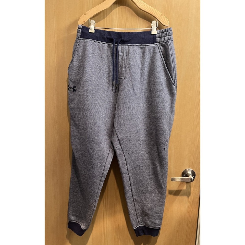 Under Armour Pant Men XL Grey UA Rival Fleece Joggers Tapered Sweatpants Pockets